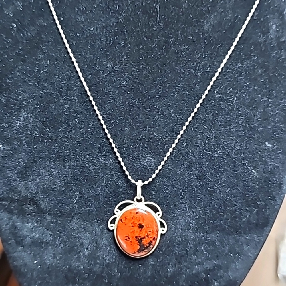 Mahogany Obsidian Silver Necklace